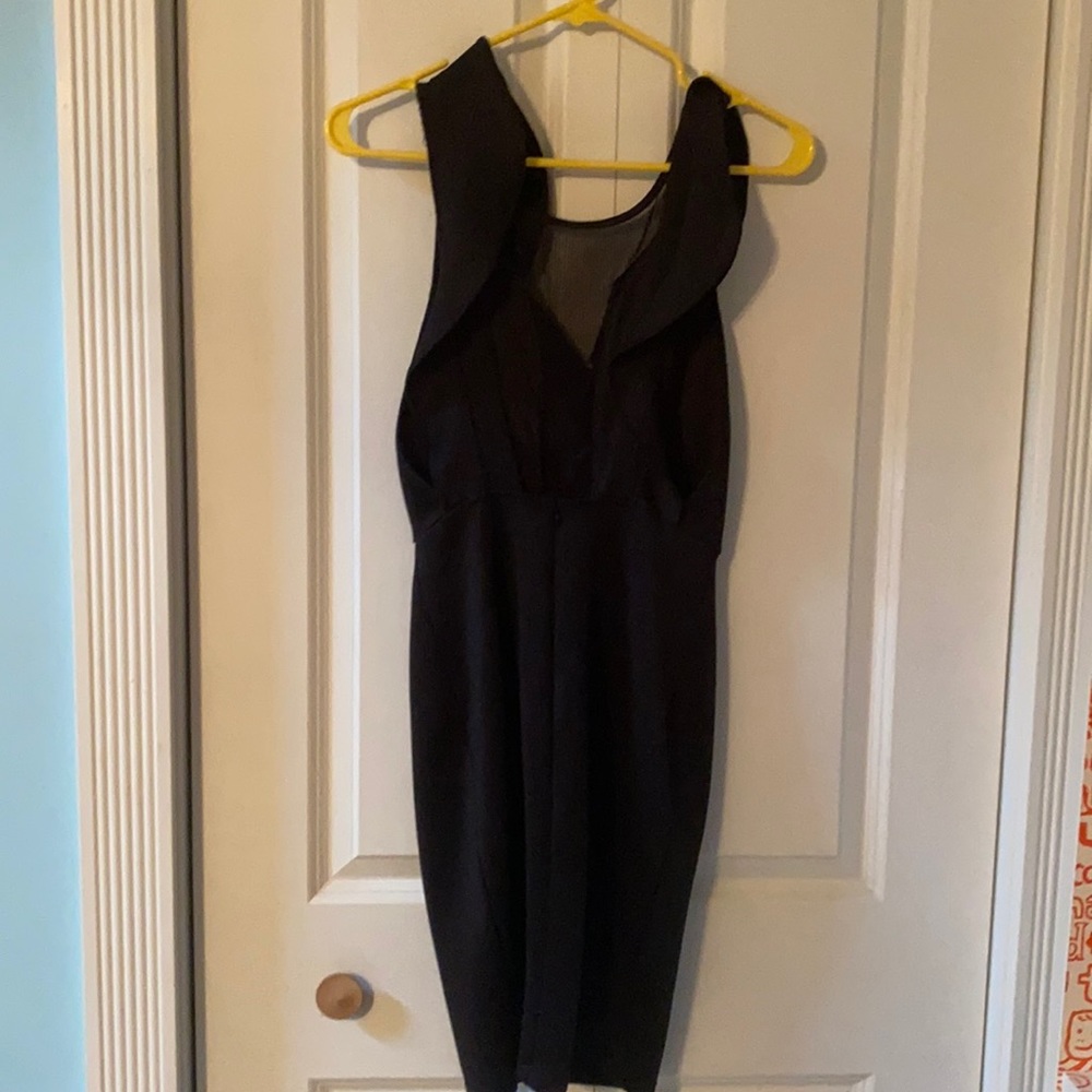 Black low front with mesh dress